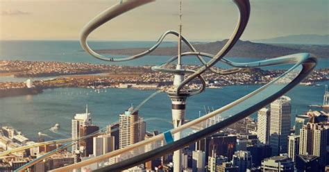 Ride the new SkySlide at Auckland's Sky Tower .